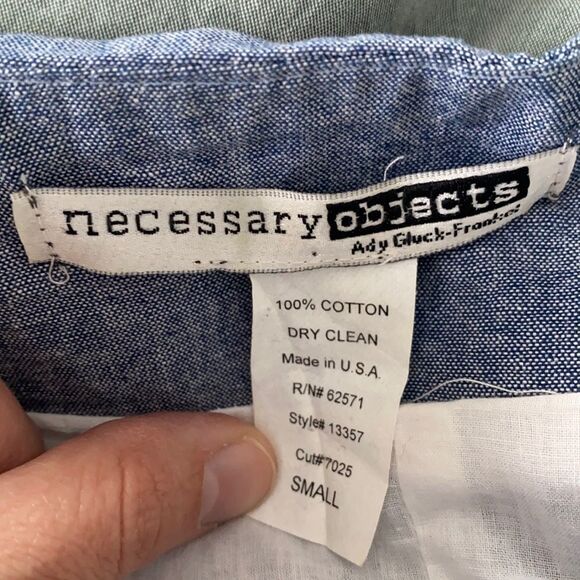 Sz S chambray mid thigh length skirt with pockets and ruching - Picture 7 of 8